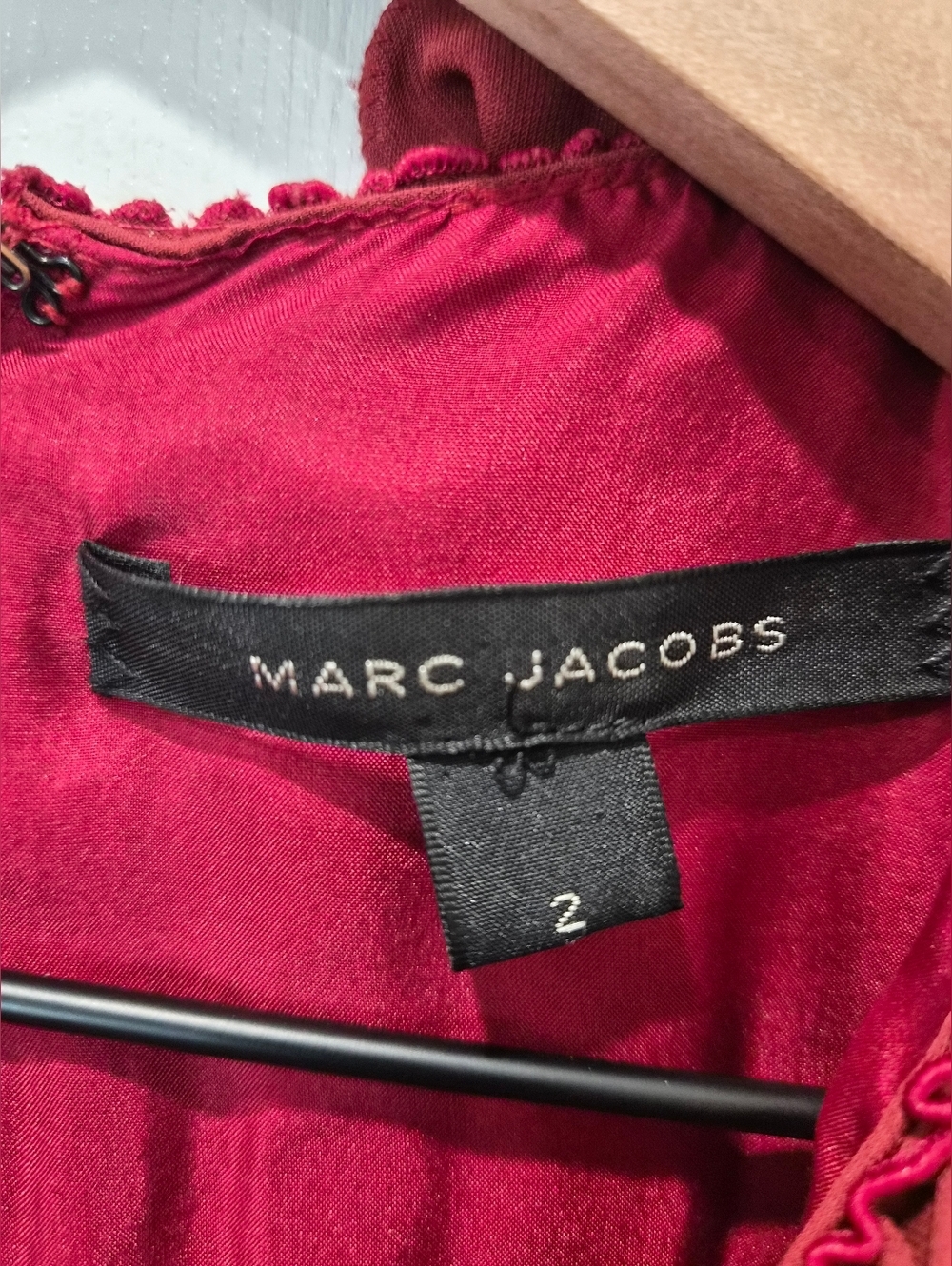 Marc Jacobs Size 2 Red Sleeveless Ruffle Neck Fit & Flare Midi Dress - Picture 8 of 13
